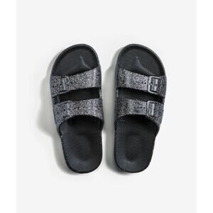 Women's Freedom Moses x Revolve Angie Slides in Black Glitter Unisex Slides 39